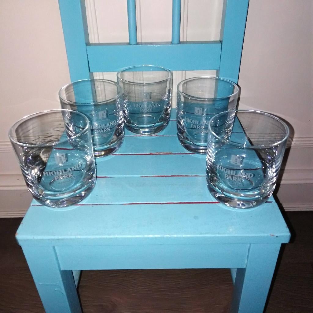 Single malt scotch whisky glazen Highland park 5 stuks, Verzamelen, Ophalen, Zo goed als nieuw, Overige typen
