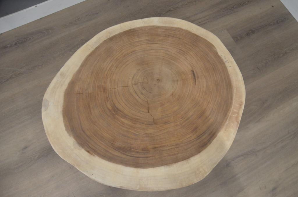 Ronde suar salontafel - 86 - 96cm -BT133, Ophalen of Verzenden, Nieuw, Rond, Overige houtsoorten