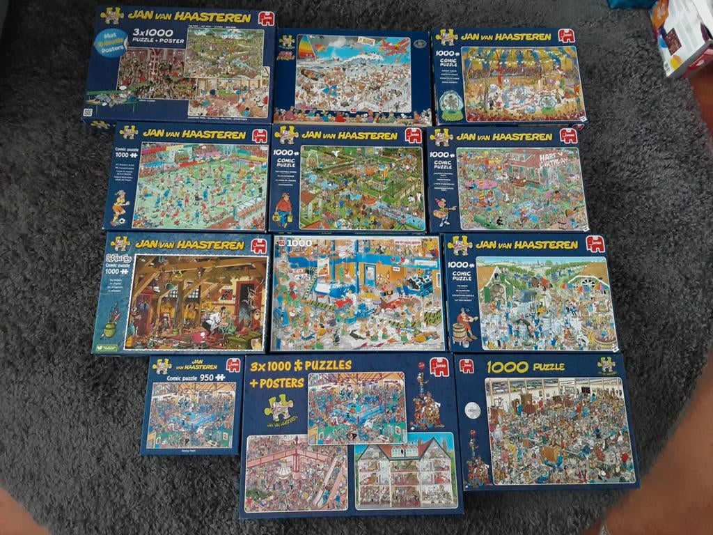 Te koop party Jan van Haasteren puzzels, Ophalen of Verzenden, 500 t/m 1500 stukjes, Zo goed als nieuw