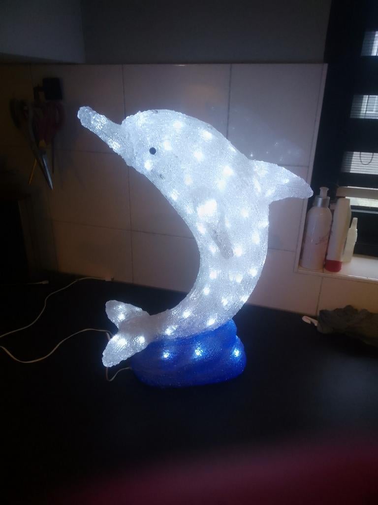 Mooie dolfijnen lamp, Ophalen of Verzenden, Zo goed als nieuw, Minder dan 50 cm