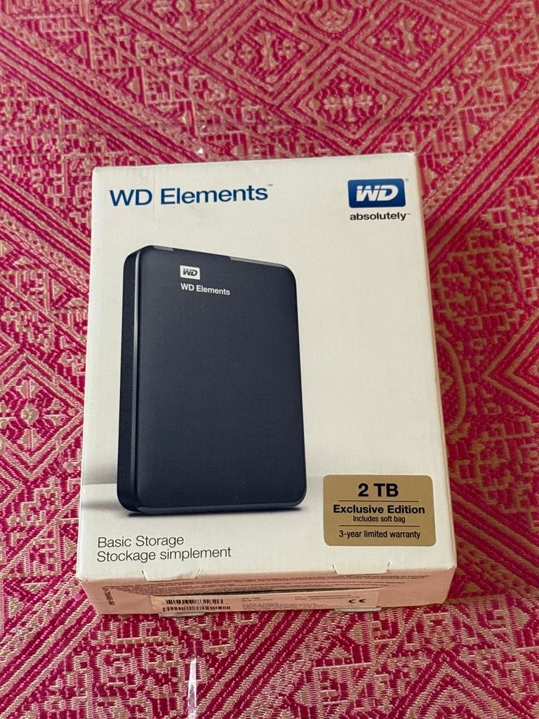 WD Elements 2TB Externe Harde Schijf, Computers en Software, Harde schijven, Server, HDD, Nieuw, Ophalen of Verzenden