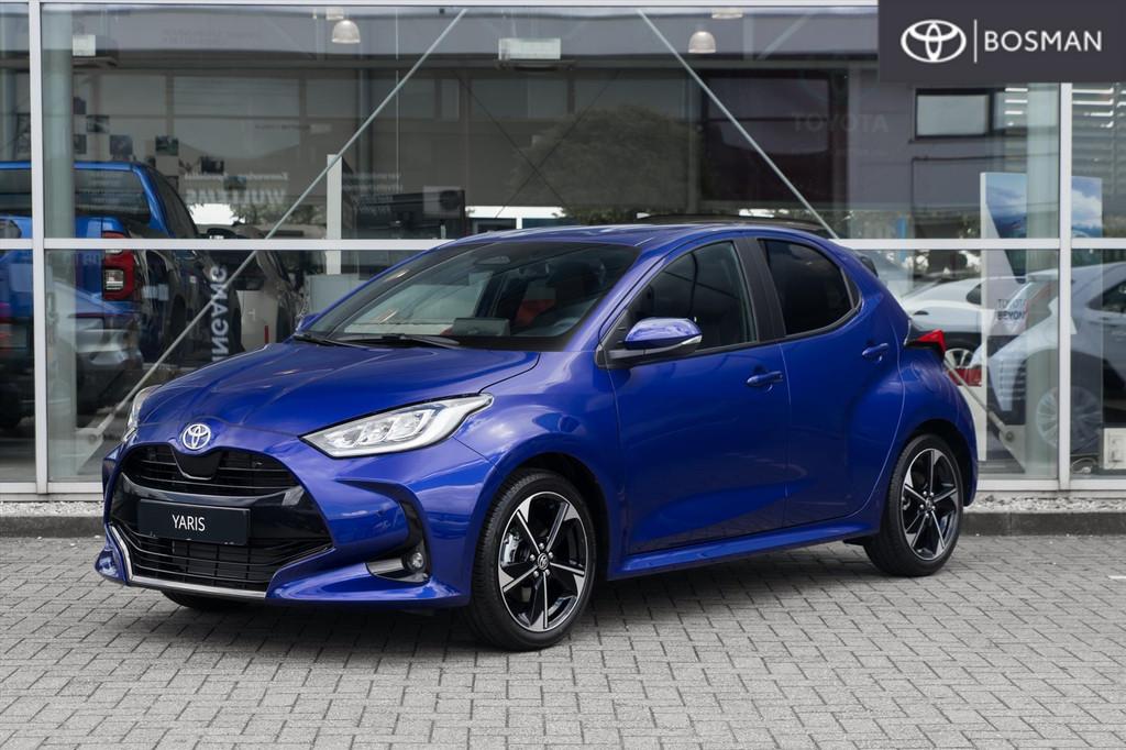 Toyota Yaris Hybrid 130 130pk CVT Executive, Stof, Gebruikt, Zwart, Blauw