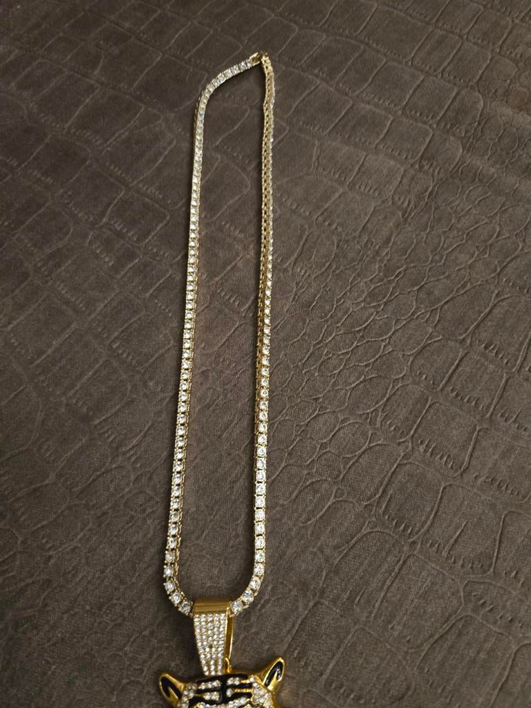 Leeuwen ketting bling bling, Sieraden, Tassen en Uiterlijk, Kettingen, Ophalen of Verzenden, Zilver, Overige materialen