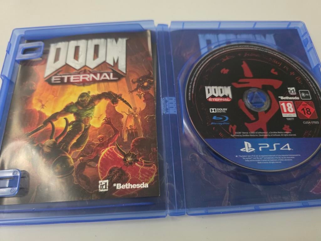 Doom Eternal voor Playstation 4 en 5 Lees Goed Aub, Vanaf 18 jaar, Bethesda NL, 1 speler, Bethesda EU