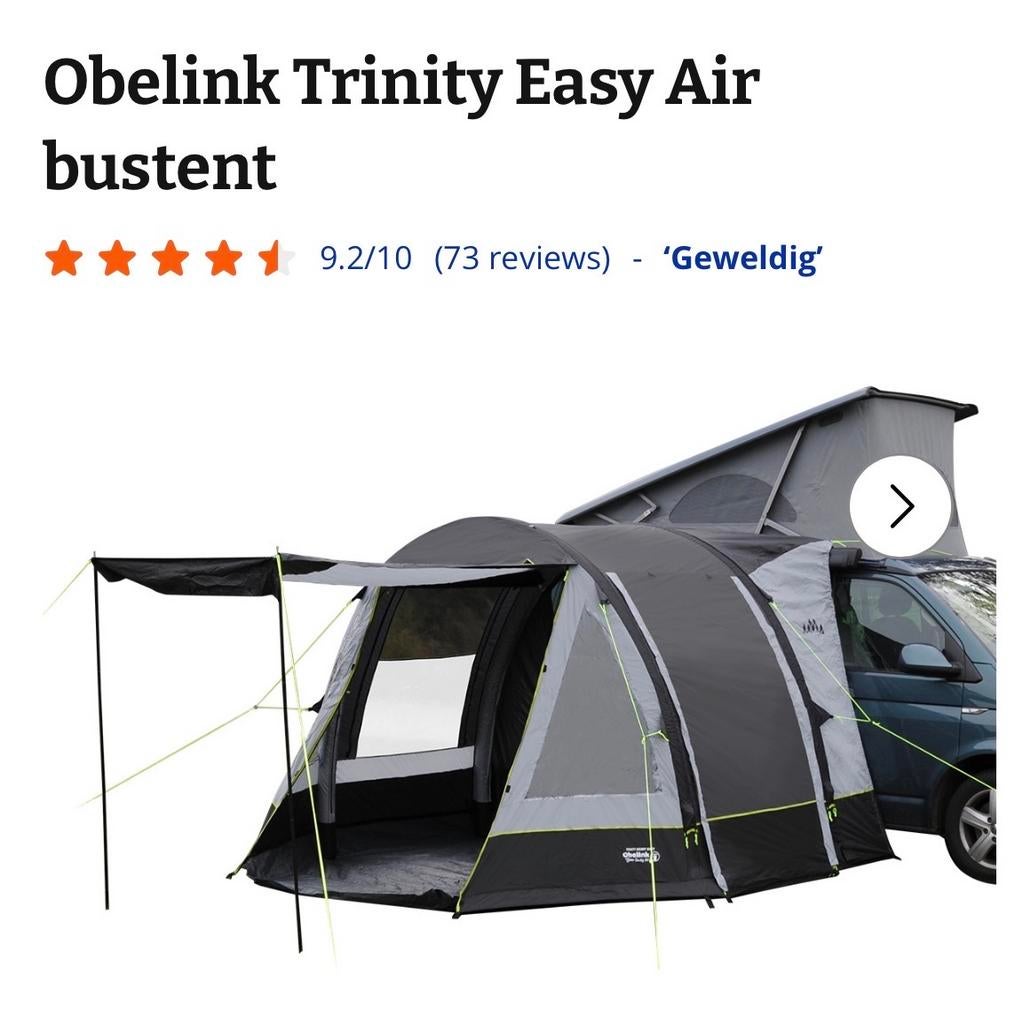 Nieuwe Obelink Trinity Easy Air bustent, Caravans en Kamperen, Tenten, Ophalen of Verzenden, Gebruikt, Tot en met 2