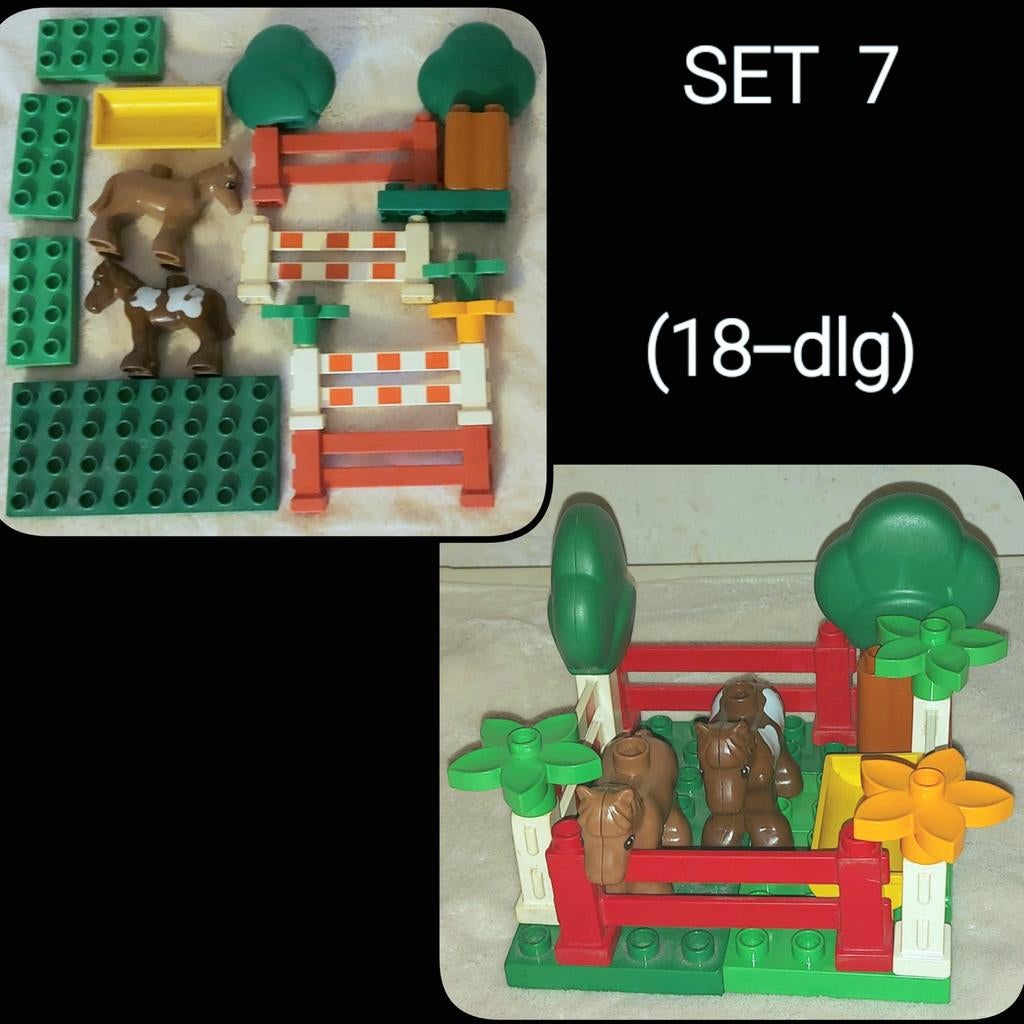 【★★★✩✩】set.7【LEGO DUPLO】18-dlg》2× paard/pony, boom, trog..., Ophalen of Verzenden, Gebruikt, Losse stenen, Duplo