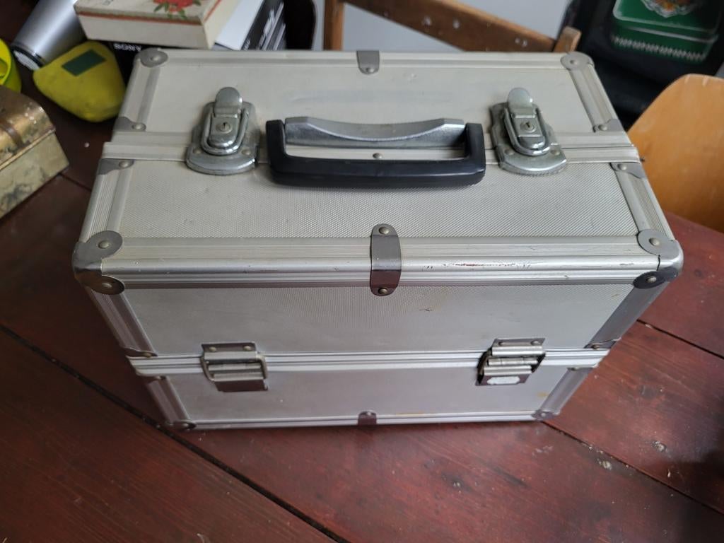 Stevige Vintage retro aluminium kist koffer, Ophalen of Verzenden, Zo goed als nieuw