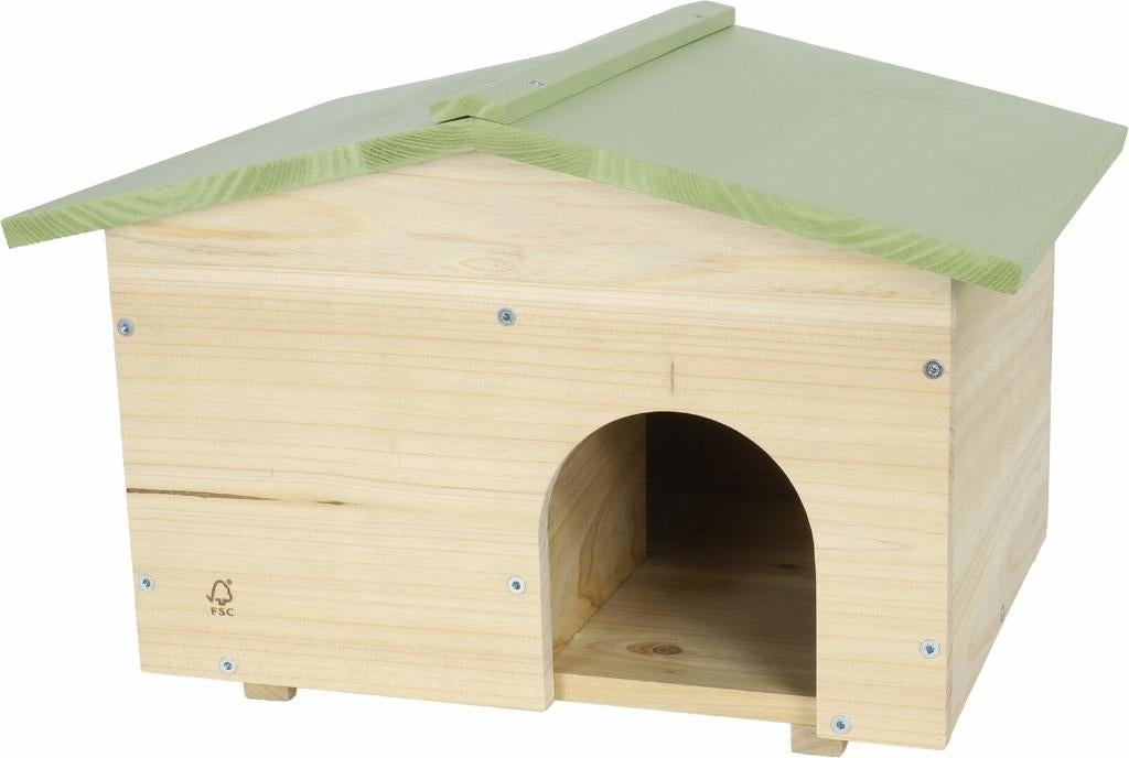 ACTIE Boon egelhuis hout groen dak 40x32x26cm €29,95, Minder dan 60 cm, Kooi, Ophalen of Verzenden, Minder dan 75 cm