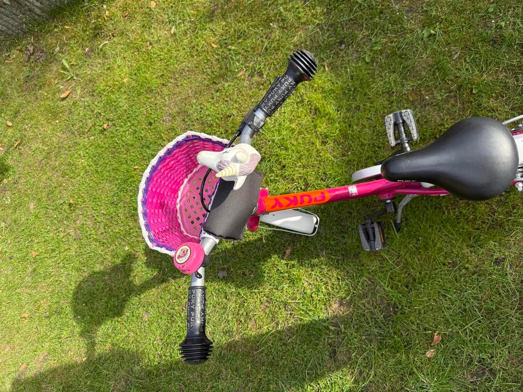 Puky kinderfiets roze met mandje en bagagedrager, Ophalen, Gebruikt, 16 tot 20 inch
