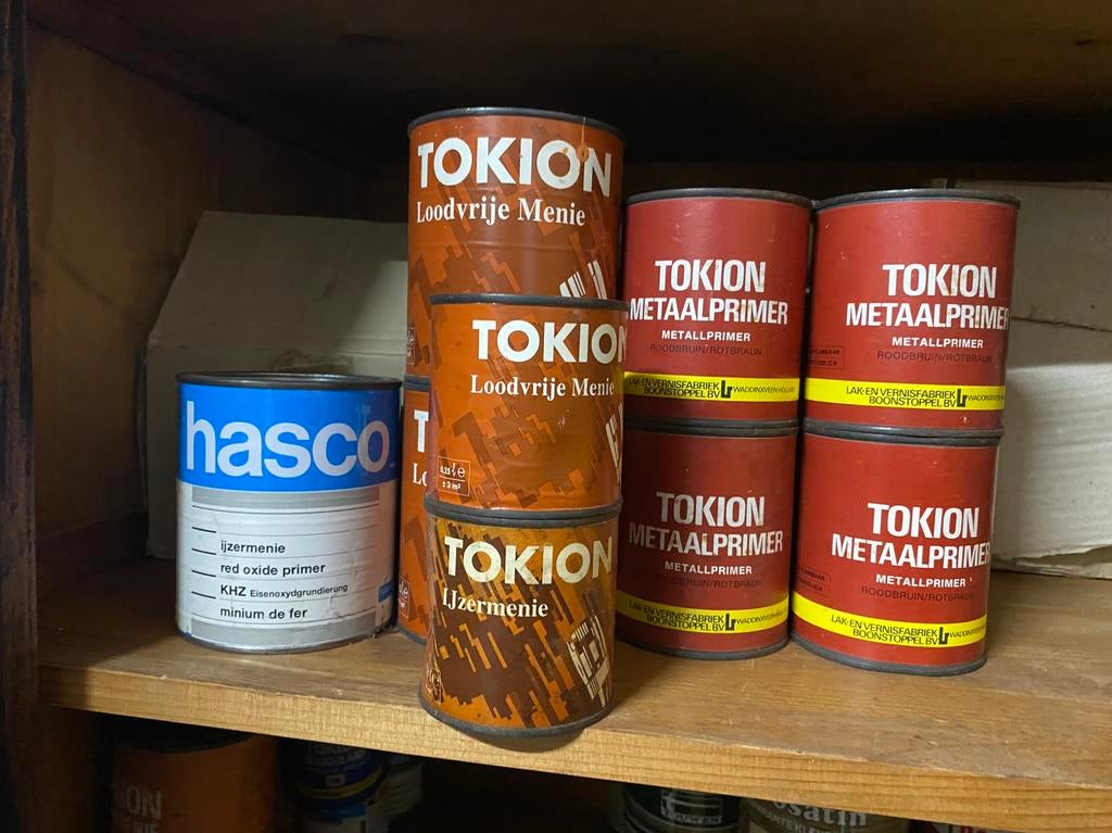 Partijtje ijzer menie/metaal primer loodvrij menie, Doe-het-zelf en Verbouw, Verf, Beits en Lak, Ophalen of Verzenden, Zo goed als nieuw