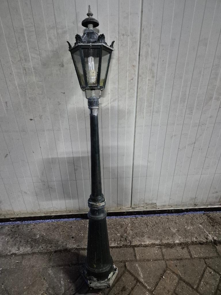 Gietijzer lantaarn paal, Tuin en Terras, Buitenverlichting, Ophalen, Gebruikt, Staande lamp, Netvoeding