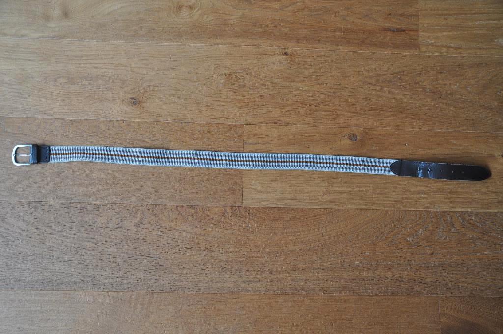elastische gestreepte riem 90 cm, Kleding | Heren, Riemen en Ceinturen, Bruin, Minder dan 95 cm, Ophalen of Verzenden, Zo goed als nieuw