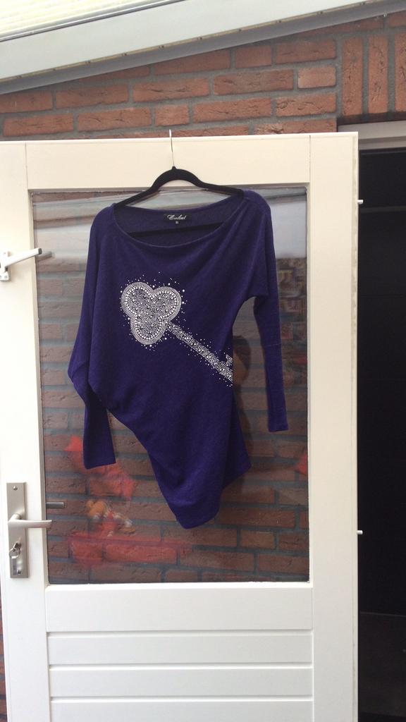 Coolcat lange paarse stretch top maar XS, Paars, Ophalen of Verzenden, Zo goed als nieuw, Zonder mouw