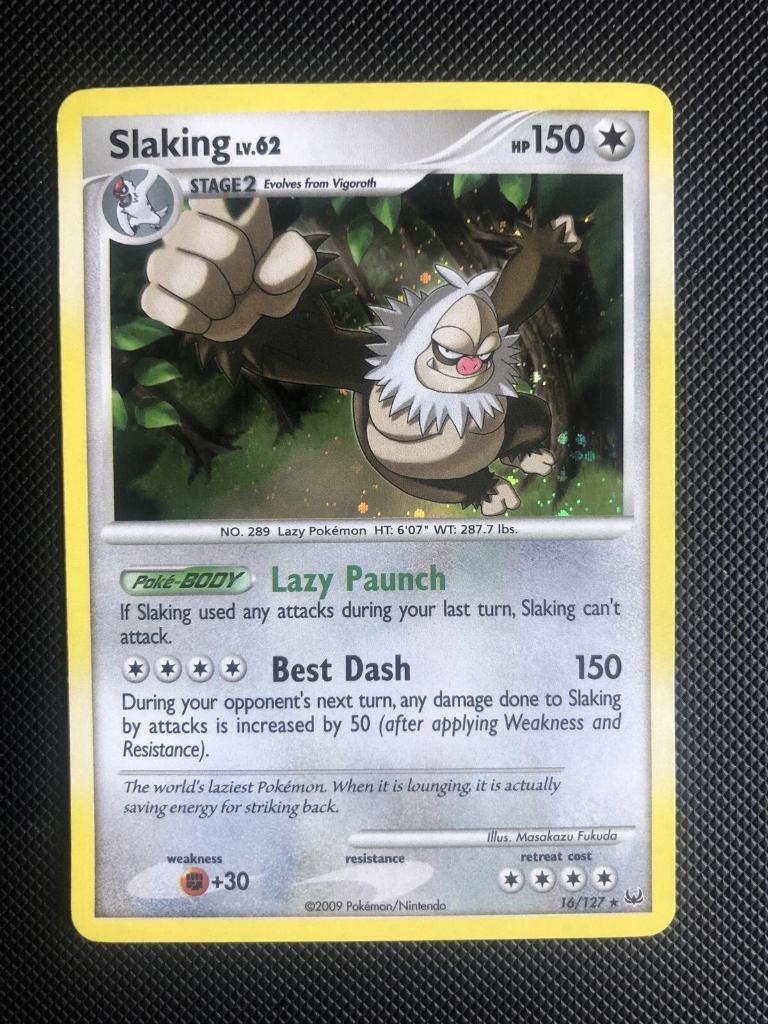 Pokemon HGSS Platinum Set Slaking Holo Rare 16/127, Ophalen of Verzenden, Zo goed als nieuw, Losse kaart, Foil