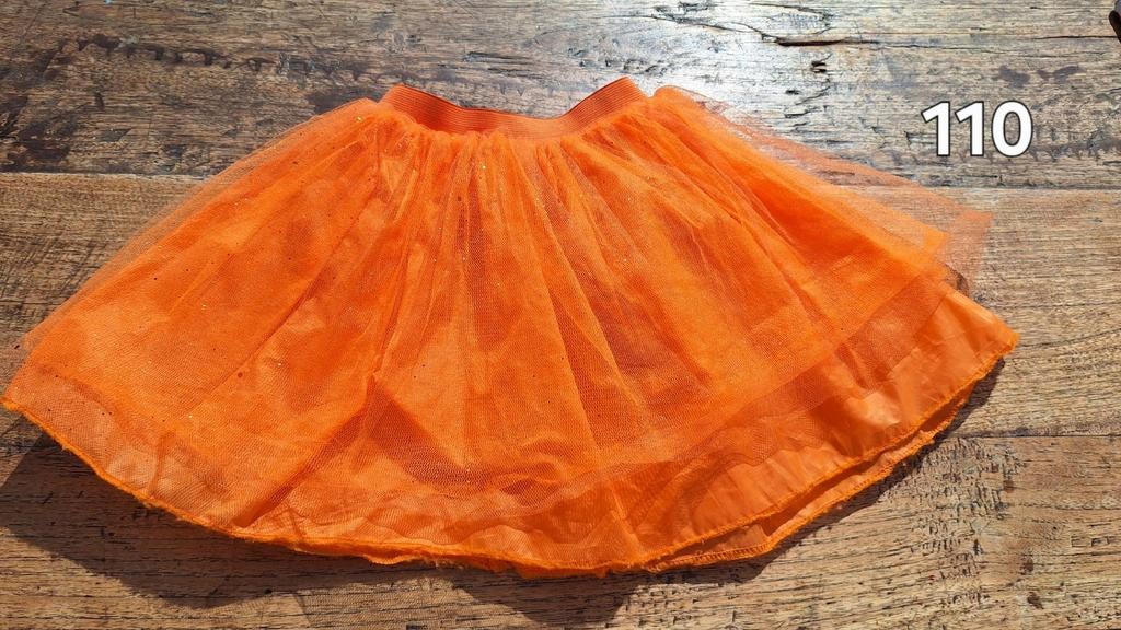 Oranje rokje koningsdag maat 110, Ophalen of Verzenden, Zo goed als nieuw, Meisje, Jurk of Rok