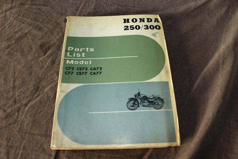 Honda C72 CS72 CA72 C77 CA77 CS77 1960 motorcycle parts list, Motoren, Ophalen of Verzenden, Honda