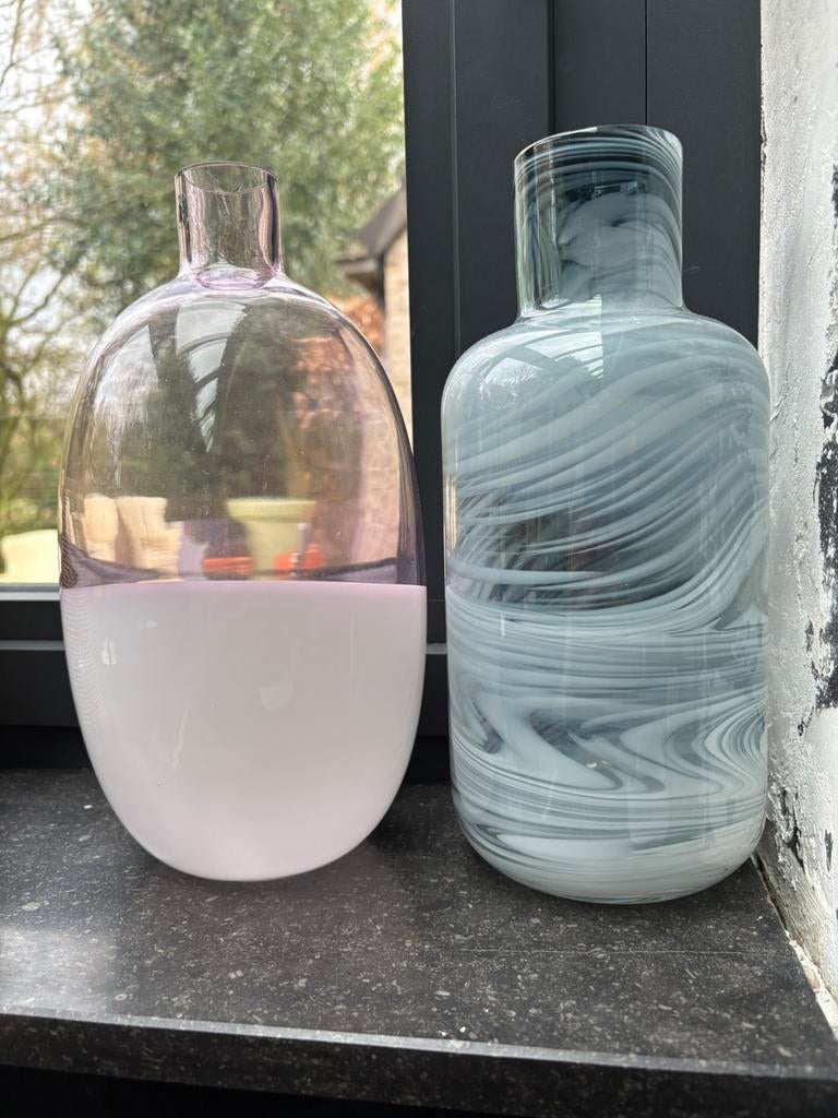 Ikea designvazen handmade, Huis en Inrichting, Ophalen of Verzenden, Overige kleuren, Glas, Minder dan 50 cm