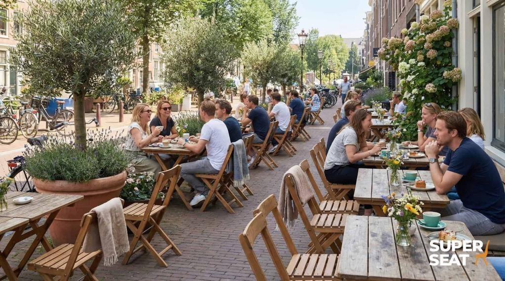 Vintage houten horeca klapstoelen, Parade klapstoel  136, Ophalen, Nieuw, Bruin, Vijf, Zes of meer stoelen