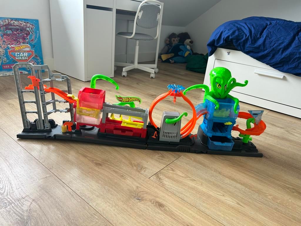 Hot Wheels Ultimate Car Wash met octopus, Ophalen, Zo goed als nieuw