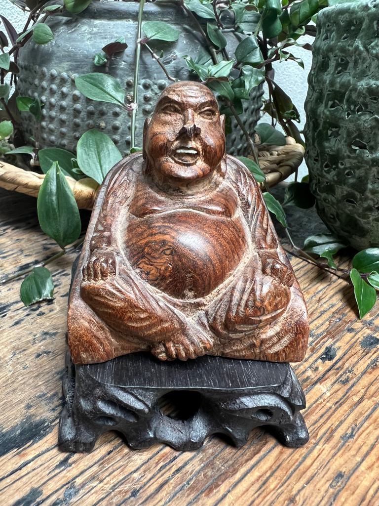 Chinese oude vintage houtsnijwerk dikbuik boeddha, Huis en Inrichting, Verburgt Vintage, Gebruikt, Ophalen of Verzenden, https://verburgtvintage.nl/#contact