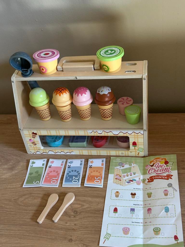 Houten ijswinkel / ijskraam speelset, Ophalen of Verzenden, Gebruikt, Ontdekken
