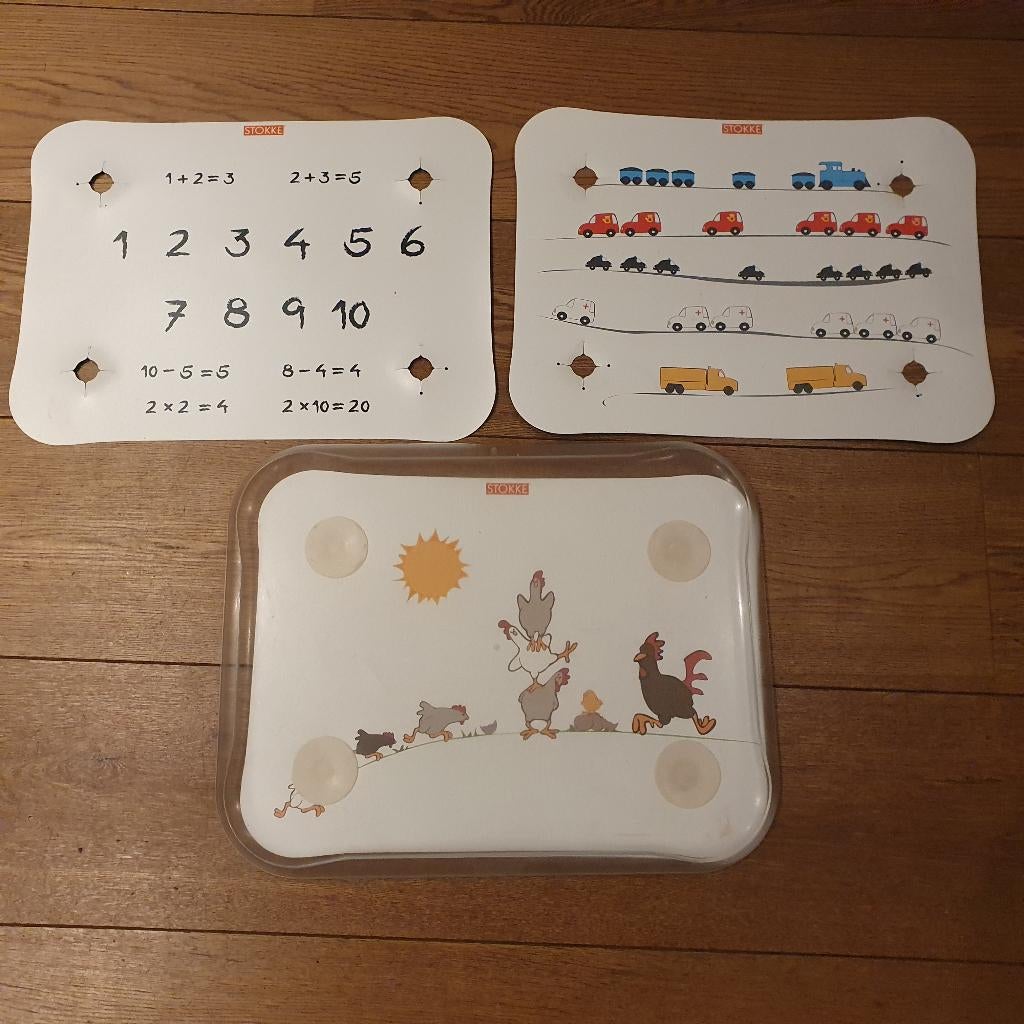 Stokke tafelblad met 3 placemats., Ophalen of Verzenden, Gebruikt, Tafel