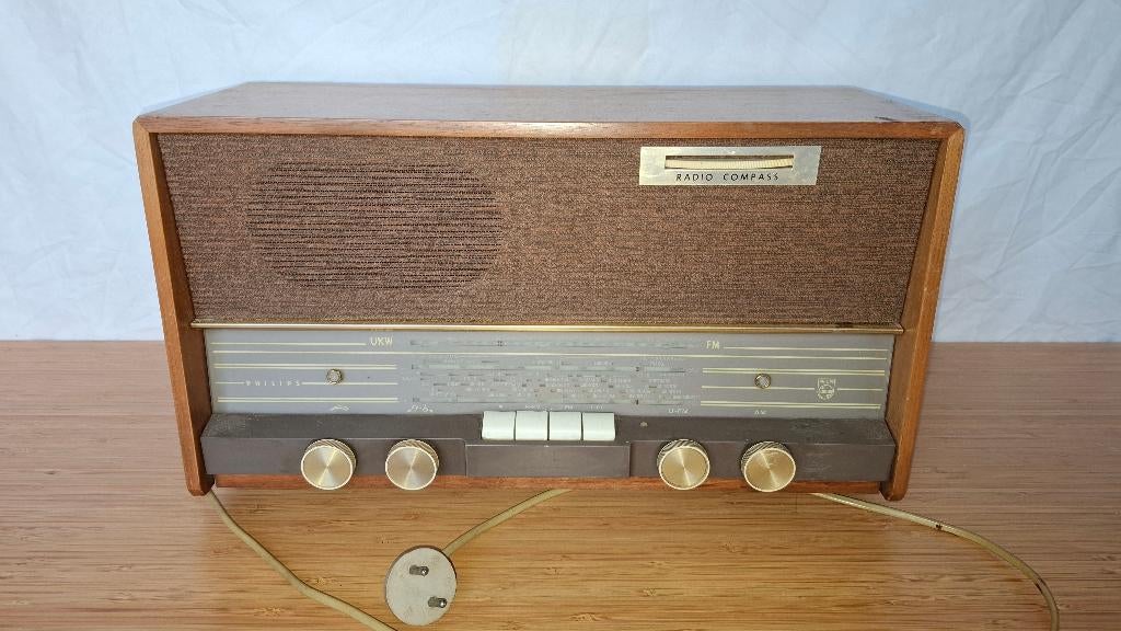 Vintage Philips Buizenradio – Type B3X42A (Jaren '60), Audio, Tv en Foto, Radio's, Ophalen, Gebruikt, Radio