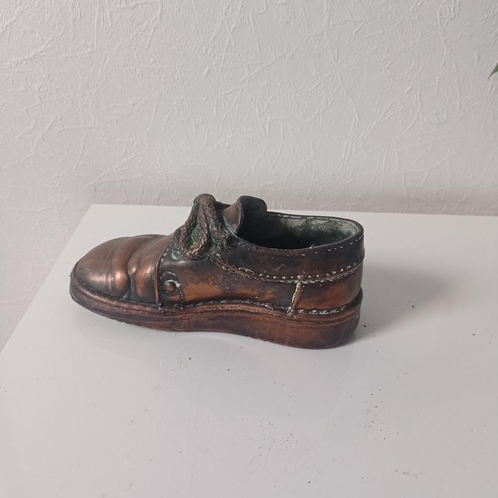 Vintage Koper kinder schoen 18 x 8 cm, Antiek en Kunst, Antiek | Koper en Brons, Ophalen of Verzenden