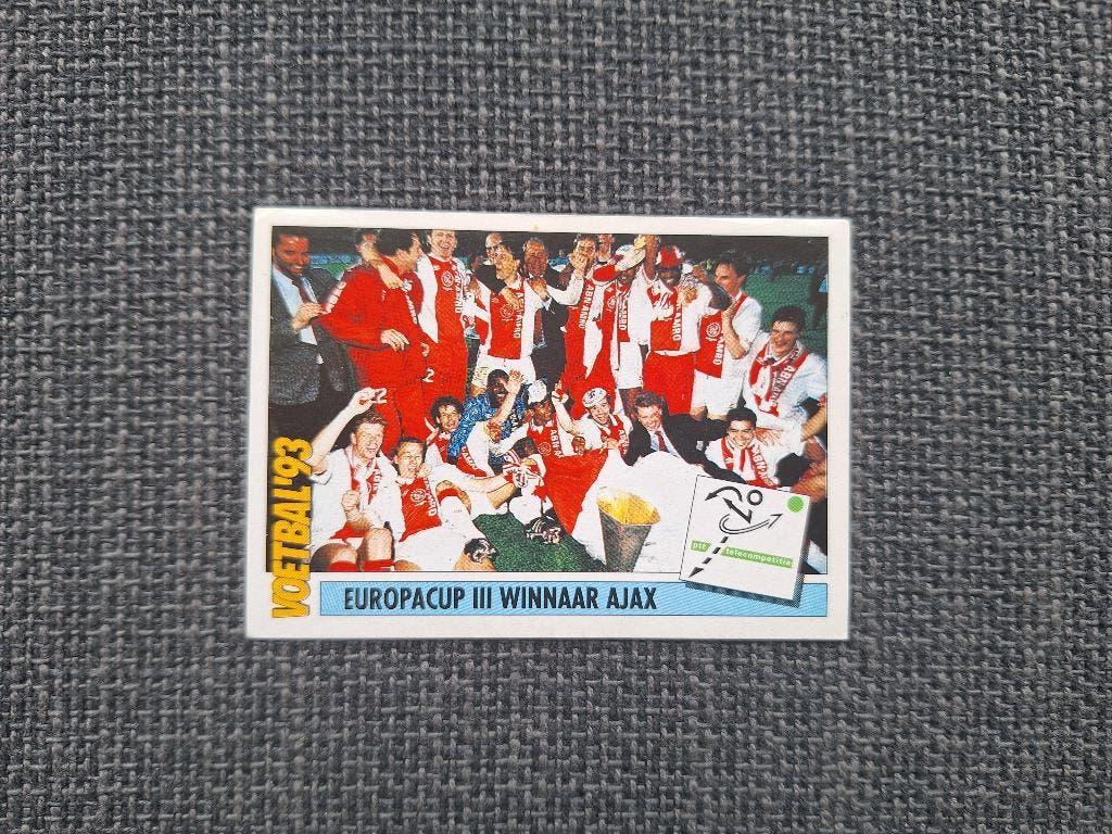 Panini Voetbal 93 Ajax Uefa Cup Winnaar, Verzenden, Zo goed als nieuw, Sticker