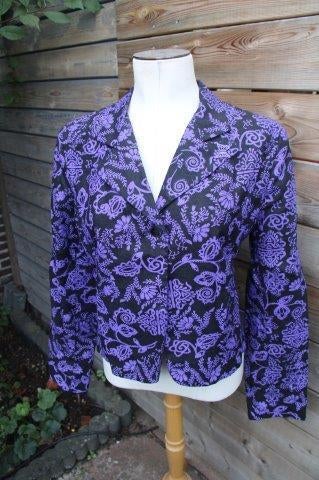 Jasje zwart/ paars ART mt L Vaste prijs, Verzenden, Paars, Maat 42/44 (L), Zo goed als nieuw