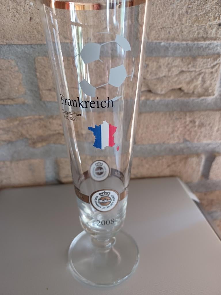 Warsteiner bierglas Frankrijk voetbal EK 2008, Ophalen of Verzenden, Bierglas