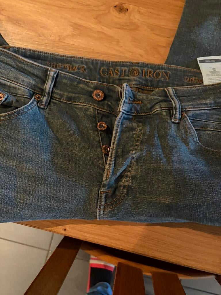 Cast iron spijkerbroek, Kleding | Heren, Broeken en Pantalons, Ophalen of Verzenden, Zo goed als nieuw, Overige maten, Blauw
