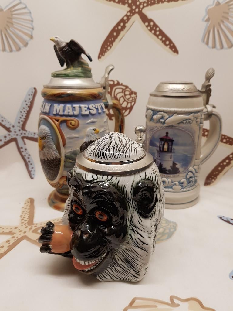 Bierpullen met deksel jaren70, Antiek en Kunst, Ophalen of Verzenden