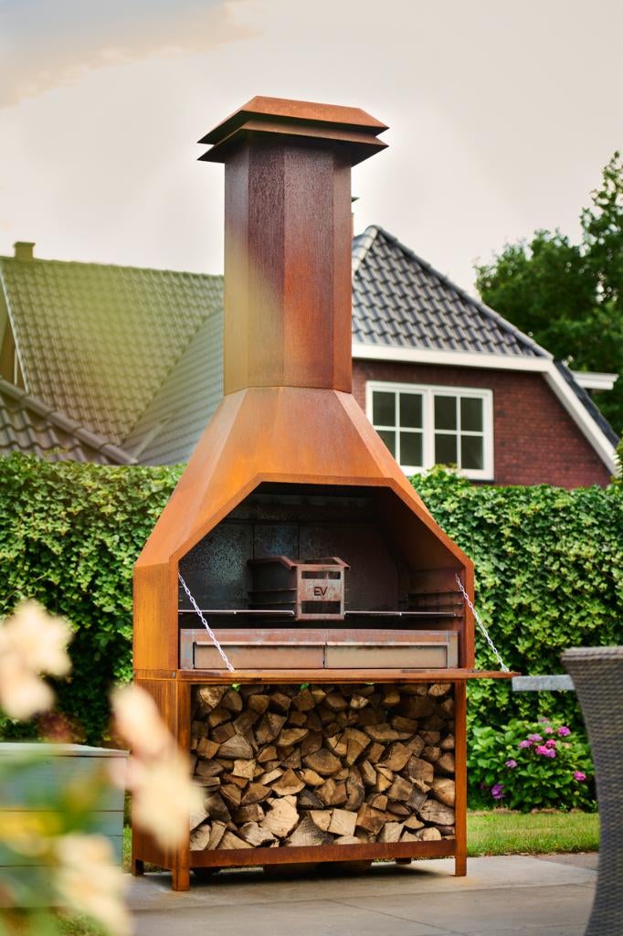 Zuid-Afrikaanse braai / BBQ vrijstaand 1200 - Vesign, Tuin en Terras, Houtskoolbarbecues, Ophalen of Verzenden, Nieuw, Vesign