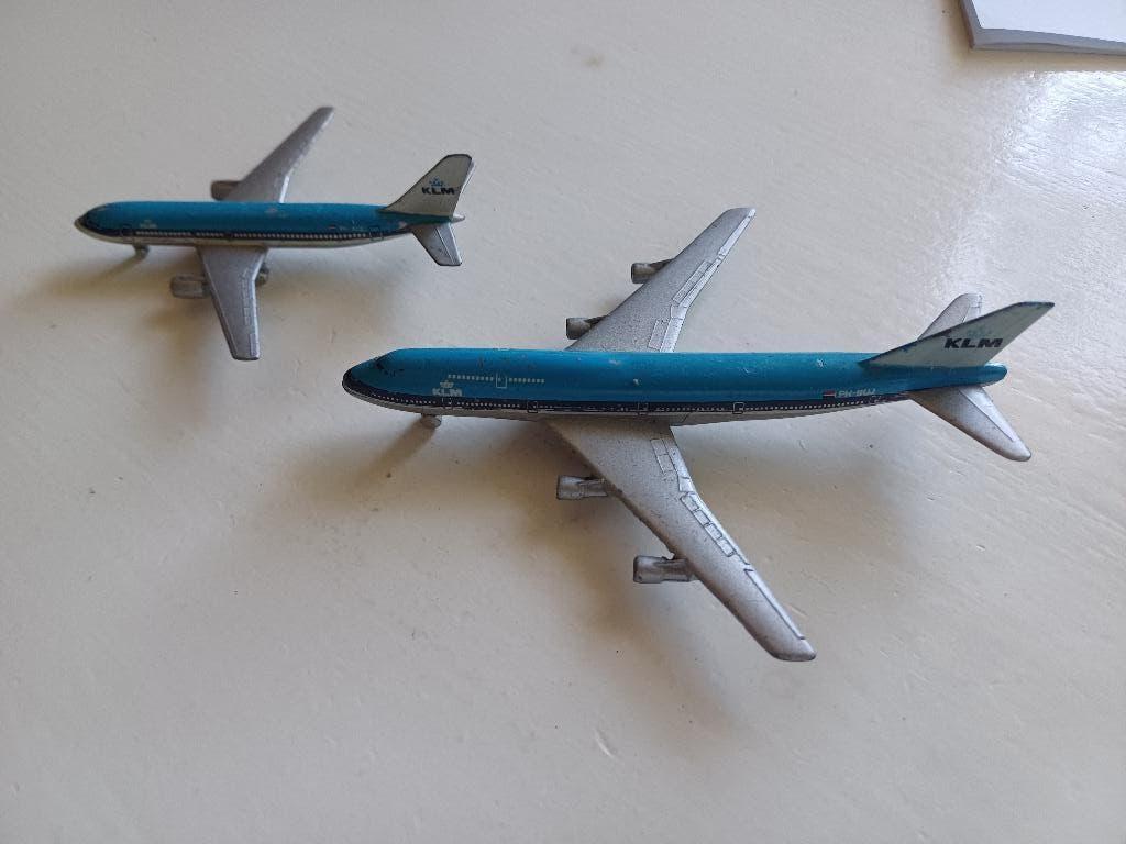2x schuco airbus 747 335 793 KLM / 335 795 KLM, Ophalen of Verzenden, Gebruikt, Schaalmodel