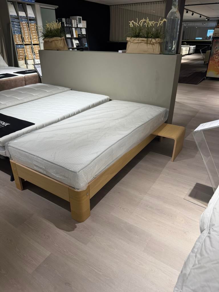 Nieuwe Auping Auronde 90/200 natural oak -60% KORTING!, 90 cm, Eenpersoons, Wit, Nieuw