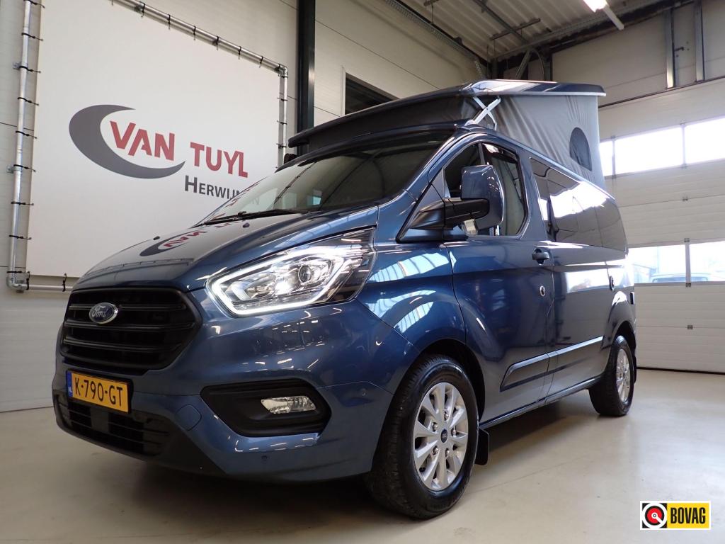 Ford Nugget Westfalia 2020 Chromablauw metallic, Buscamper of Camperbus, Airbags, Koelkast, Bedrijf