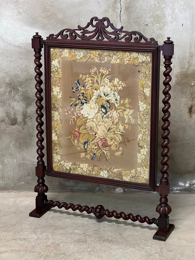 Antiek Victoriaan haardscherm mahonie, Ophalen