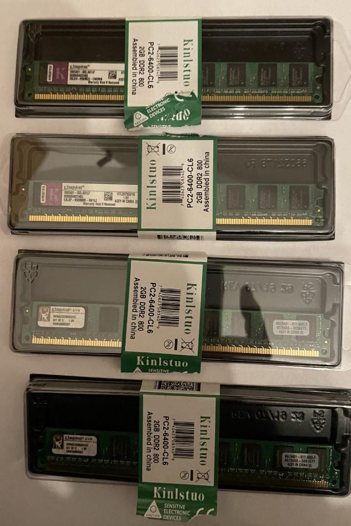 Kingston 4 X 1GB DDR2 Geheugen, Computers en Software, RAM geheugen, Gebruikt, Ophalen of Verzenden, DDR2, Desktop