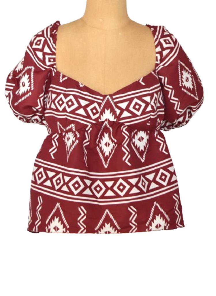 Nieuwe Sachin & Babi, Lyra top, Aztec borders, Mt. L - XL, Kleding | Dames, Tops, Nieuw, Maat 42/44 (L), Rood, Korte mouw, Verzenden