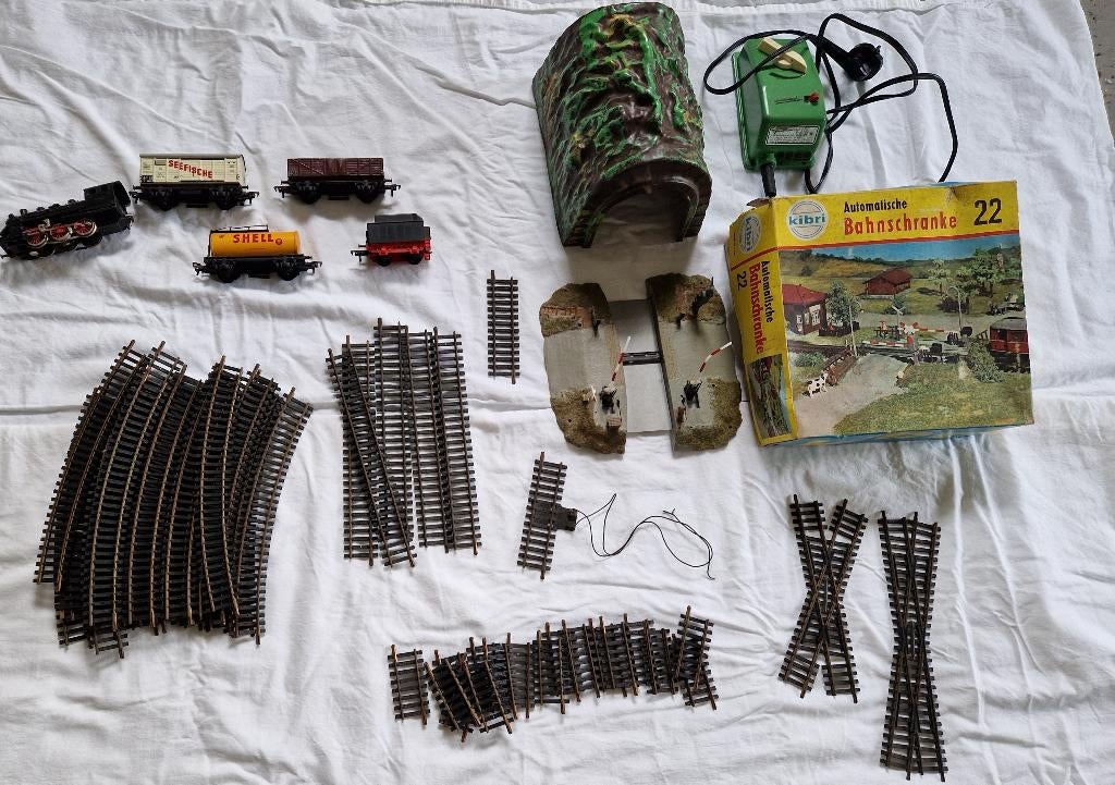 Fleischmann trein set HO + rails + wissels + Kibri overweg, Gelijkstroom, Fleischmann, Ophalen of Verzenden, Analoog