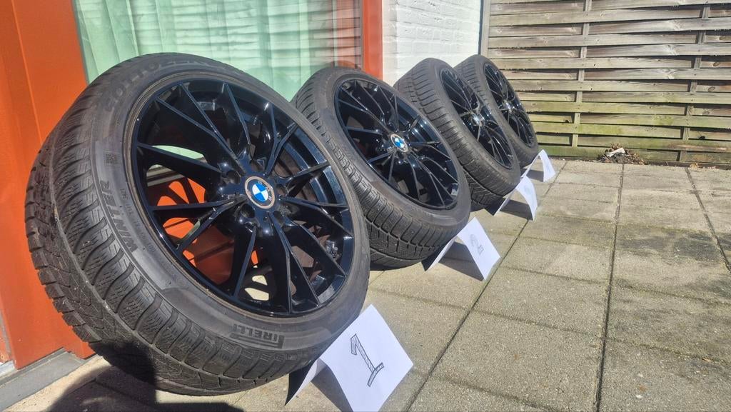 BMW velgen + Pirelli Sottozero winterbanden –Maat: 225/45/18, Ophalen, 18 inch, Gebruikt, Banden en Velgen