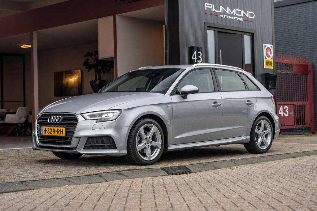 Audi A3 Sportback 1.0 TFSI S-Line|Carplay|Camera|Navi|Cruise, Voorwielaandrijving, Stof, Gebruikt, Zwart