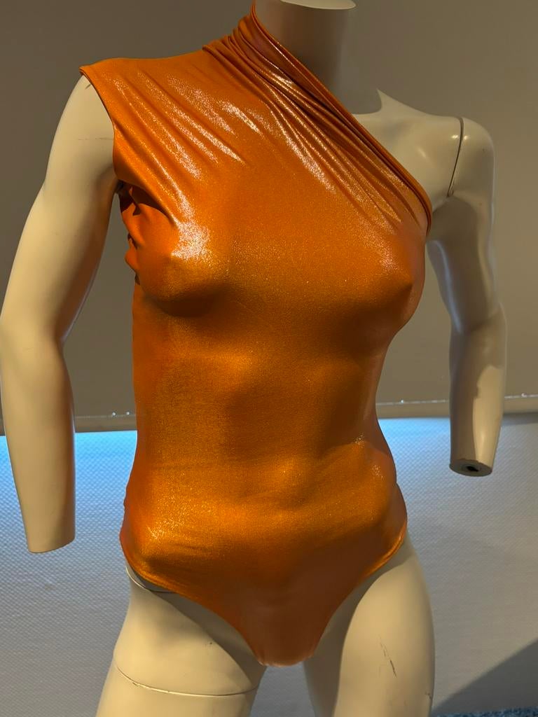 Couscous oranje glimmende body maat s, .., .., Oranje, Ophalen of Verzenden