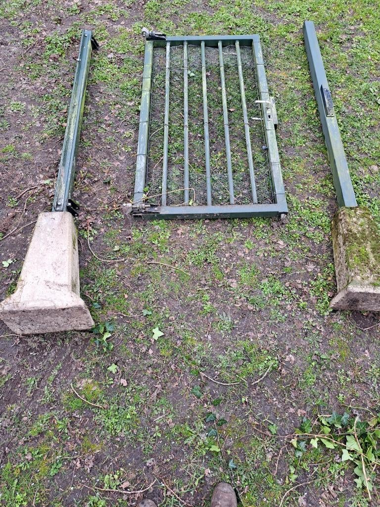 Nette poort met palen en betonvoeten, Gebruikt, Staal, Minder dan 100 cm, Ophalen of Verzenden