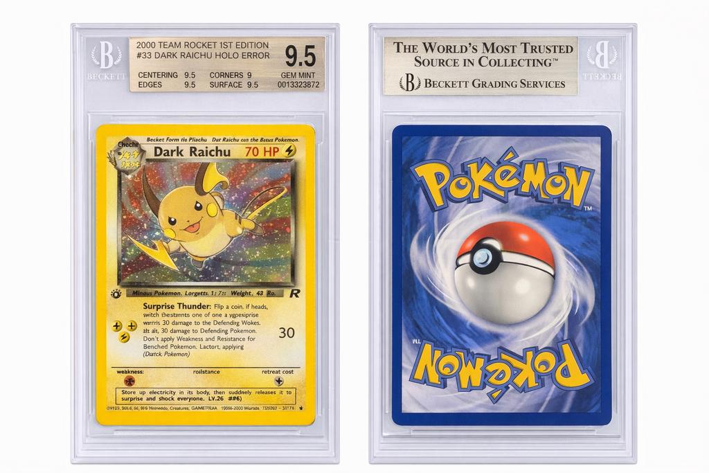 Dark Raichu Holo R ERR 1st Edition BGS 9.5 Pokémon Kaart, Ophalen of Verzenden, Zo goed als nieuw, Losse kaart, Foil
