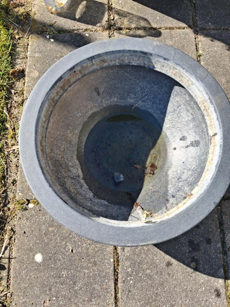 Waterbak met fontijntje op zonnenenergie, Ophalen, Rond, Tuin, Minder dan 30 cm