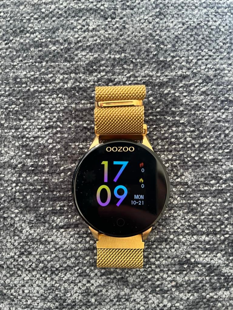 Oozoo goudkleurige smartwatch, Ophalen of Verzenden, Zo goed als nieuw, Geel, Android