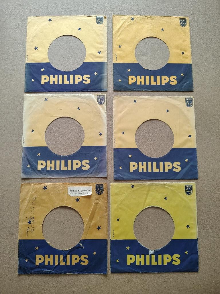 6x LEGE SINGLE HOESJES / Philips / 45 RPM / 7", Verzenden, Gebruikt, 7 inch, Pop