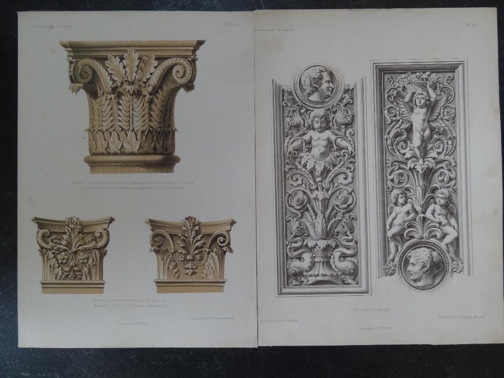 Lithos Pilaster kapitelen en versiering G. Severeyns Brussel, Verzenden